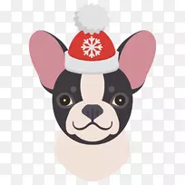 波美拉尼亚西伯利亚哈士奇图形模拟犬圣诞老人-动物图片