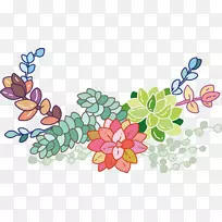 花卉设计边框绘画剪贴画插画.精致的花