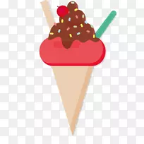 冰淇淋锥图形设计插图-巧克力