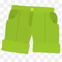 短裤、裤子、服装、绿色外套-新鲜绿色