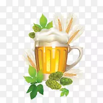 小麦啤酒图形剪辑艺术png图片.新鲜啤酒花