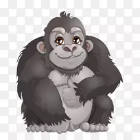 西部大猩猩剪贴画猿类图形插图-大猩猩