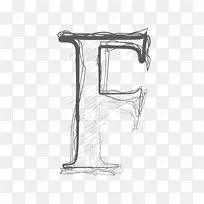 铅笔字母花纹素描-f