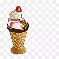 冰淇淋锥炸鸡水牛翼冰淇淋