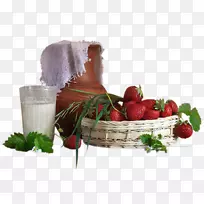 冰沙草莓食物水果浆果-草莓