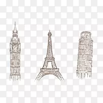 埃菲尔铁塔建筑设计图形图像-欧洲百万