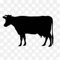 荷斯坦弗里西亚牛，动物剪影，小牛，牛剪贴画.动物剪影