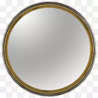 镜面椭圆形镜框产品设计木镜
