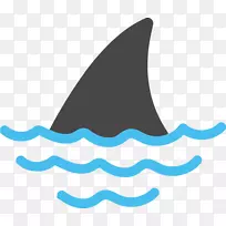 剪贴画鲨鱼鳍图形插图-鲨鱼