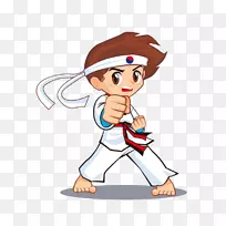 儿童跆拳道png图片动画武术跆拳道