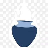 产品设计花瓶微软天蓝色-粉刷你自己的陶器圣诞节