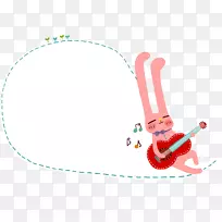 兔子图像绘制虫兔吉他-气泡