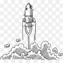 绘制图形，插图，卡通.火箭