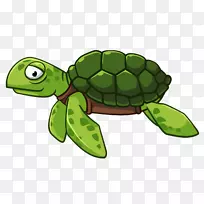 绿海龟图形剪辑艺术-海龟