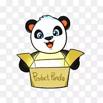 剪贴画插图产品卡通线-熊猫标志