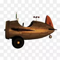 飞机蒸汽朋克形象飞行美人鱼