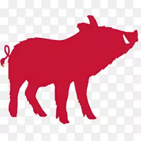 红猪烟熏野猪弗朗西斯猪纪念碑火腿展示猪