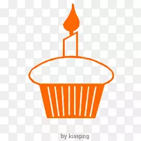 生日快乐纸杯蛋糕透明剪报。