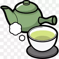 绿茶食品夹艺术茶壶茶