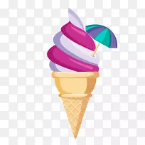 冰淇淋圆锥形饼干卷形冰糕冰淇淋