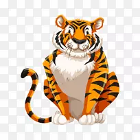 孟加拉虎图形，图解图，版税-免费-美丽的老虎