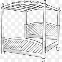 剪贴画四柱床图形开敞式床