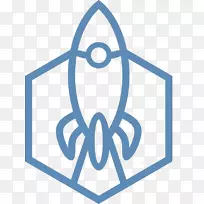 图形标志图形设计火箭-蓝色火箭