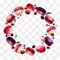 图形宏图插图绘制糖果.水果边框