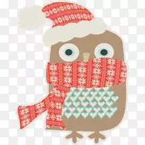 猫头鹰剪贴画圣诞老人圣诞日-猫头鹰