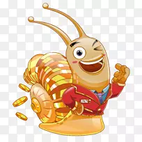 蜗牛夹艺术插图昆虫水果.现金回扣