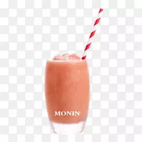 草莓汁奶昔健康奶昔Monin旗子