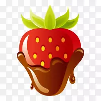 冰淇淋巧克力蛋糕汁草莓png图片.卡通草莓