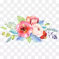 花卉设计水彩画水彩：鲜花花束婚礼邀请函-家庭照片