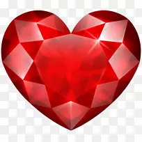 宝石钻石图像红宝石心结晶符号