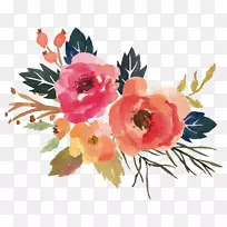 简单祝福鲜花花束艺术-全民投票水彩画