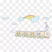 剪贴画设计卡通火车图案-月