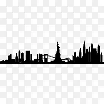 曼哈顿天际线png图片图形剪影