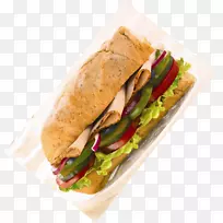 Baguette bocadillo Kipfilet火腿潜艇三明治-火腿
