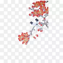 水彩画画水彩：花卉剪贴画