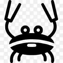剪贴画卡通线艺术动物-螃蟹图标