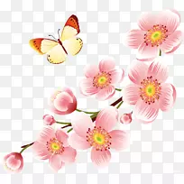 樱花花卉设计png图片-樱花