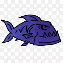鲨鱼剪贴画卡通紫色头饰-鲨鱼