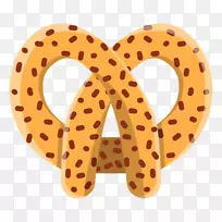 面包店椒盐卷饼插图绘制png图片.面包