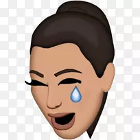 kim kardashian：好莱坞和卡戴珊的脸保持同步，脸上充满了喜悦的泪水表情符号-表情符号。