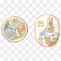 野兔插图十字绣卡通配音邮票
