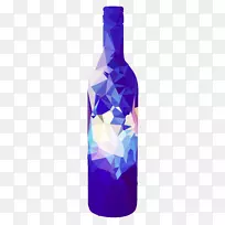 玻璃瓶，水瓶，钴蓝