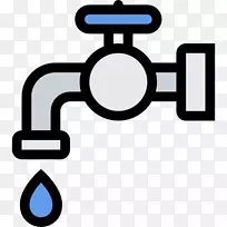 水龙头手柄和控制自来水图形剪辑艺术管道.水