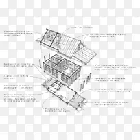 素描建筑房屋平面图