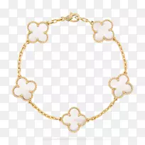 Van Cleef&Arpels古董阿尔罕布拉手镯，女子珠宝，van Cleef和Arpels甜蜜的Alhambra手镯-Alhambra丝线