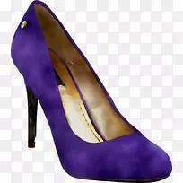 达菲鞋，红鞋，绒面，紫色五金鞋